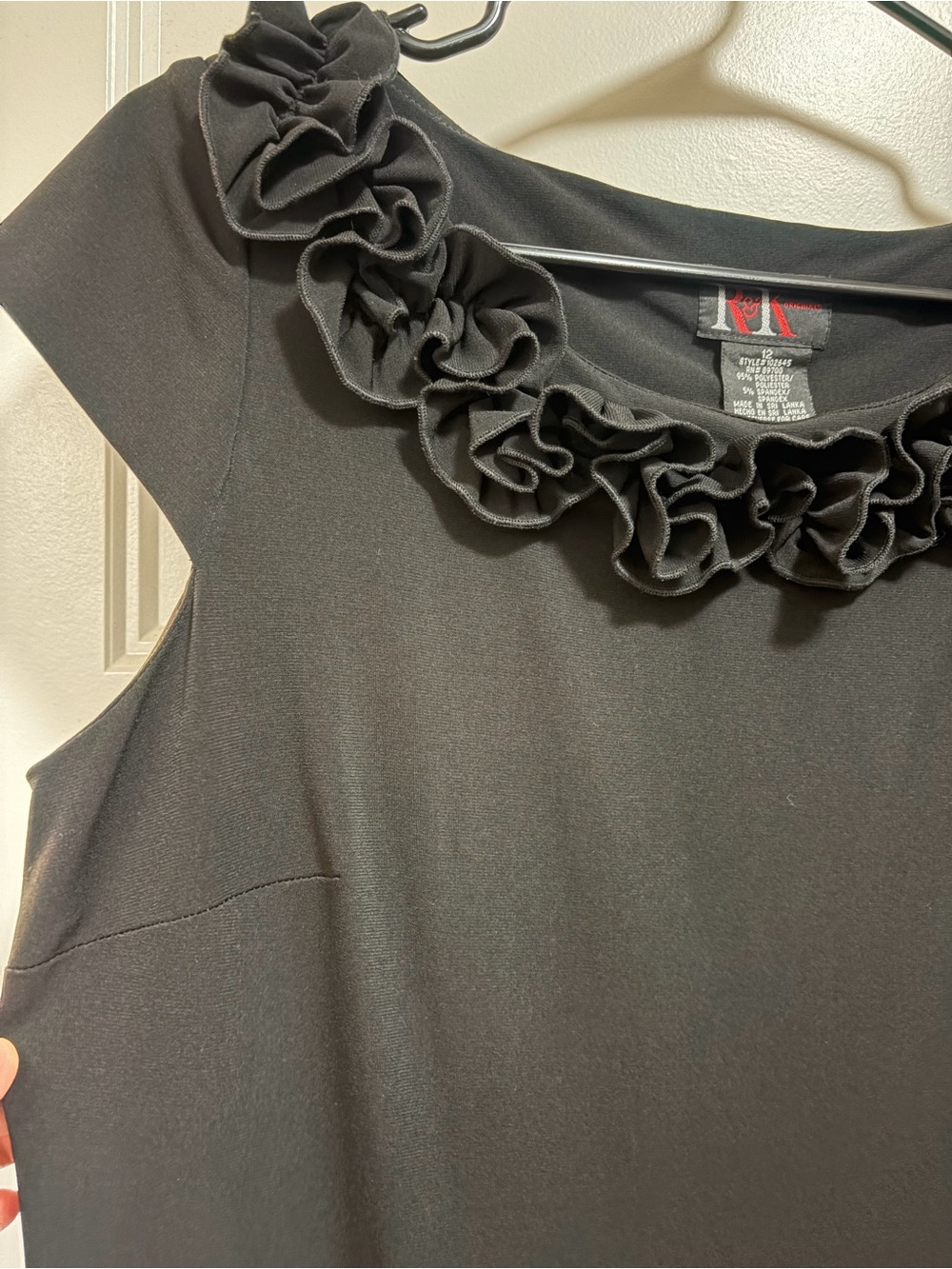 Black Ruffle-Trim Midi Dress - Picture 5 of 8